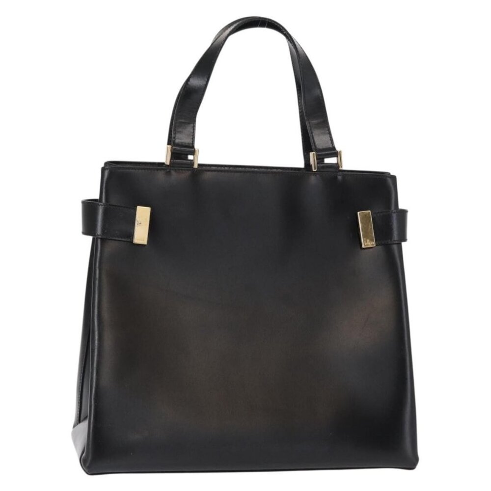 GUCCI Hand Bag Leather Black Gold 000 2046 0562 Auth 155731 - Picture 1 of 16